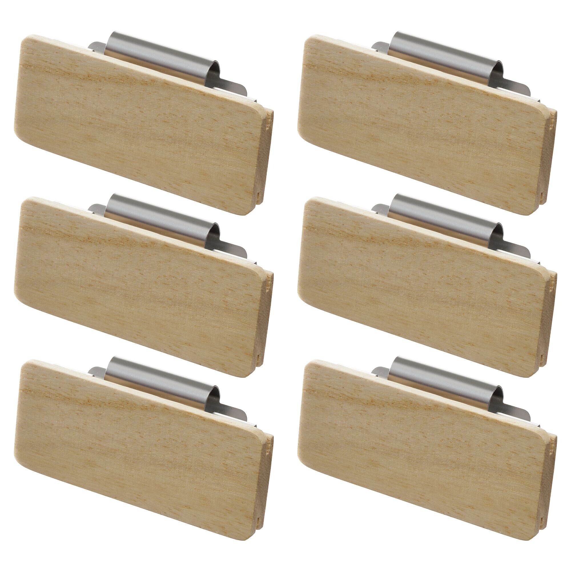 iDESIGN Small Wood Storage Bin Clips, 6/Pack (29118M6)