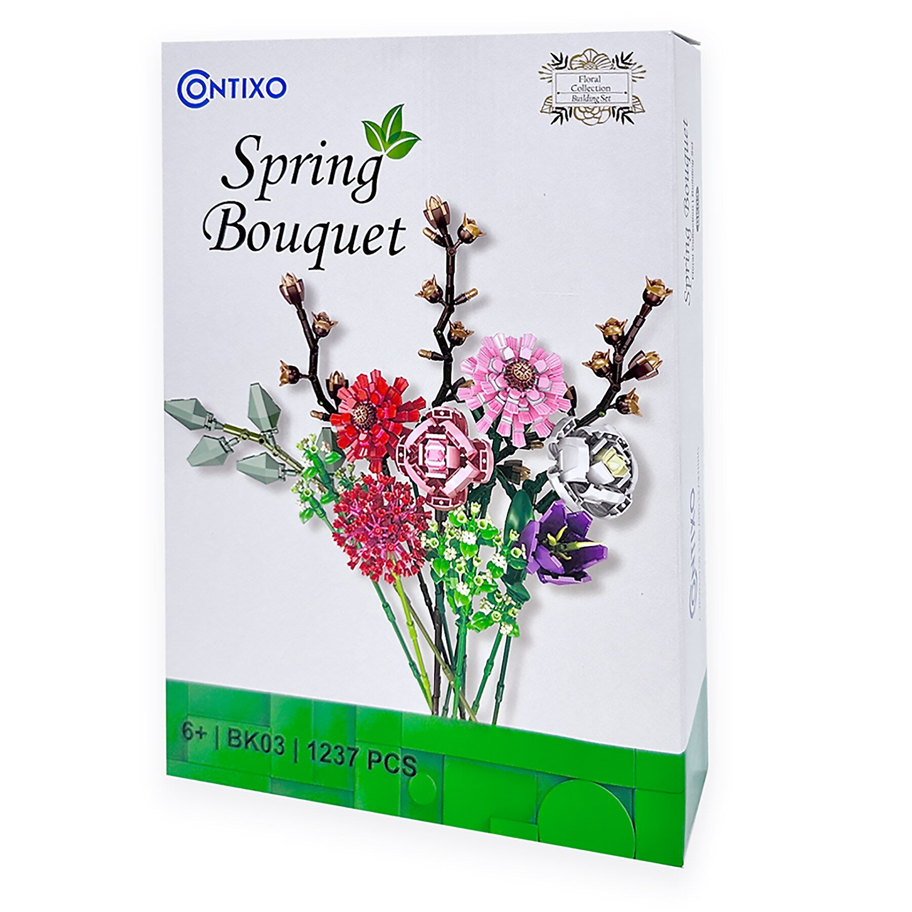 Contixo BK03 Spring Bouquet Floral Collection Building Block Set, 1,237 Pieces (CNXBK03)