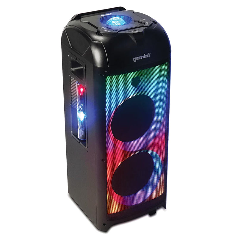 Gemni Sound 360° 1000W Portable Bluetooth Speaker w/ LED Party Lighting, Black (GPLT-360)
