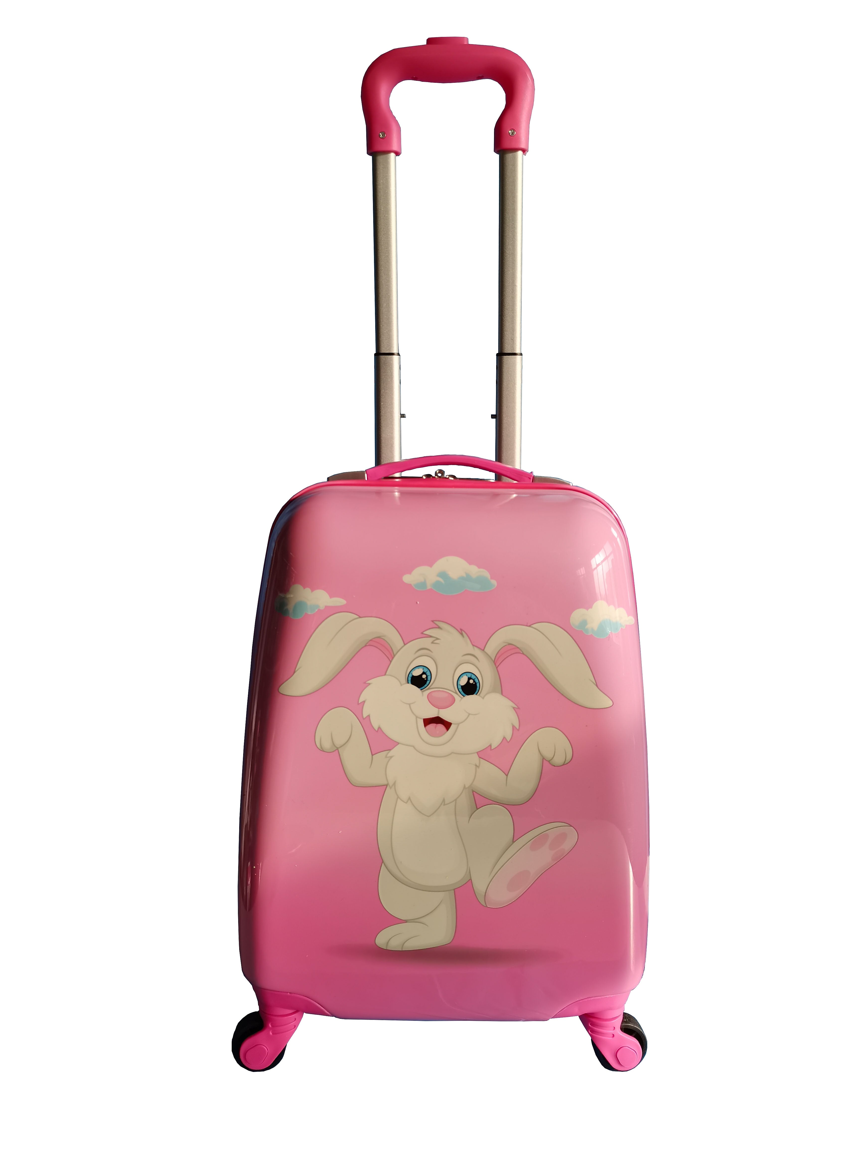 TUCCI 17" Hardside Carry-On Suitcase, 3-Wheeled Spinner, TSA Checkpoint Friendly, Pink (T0499-HappyBuny)
