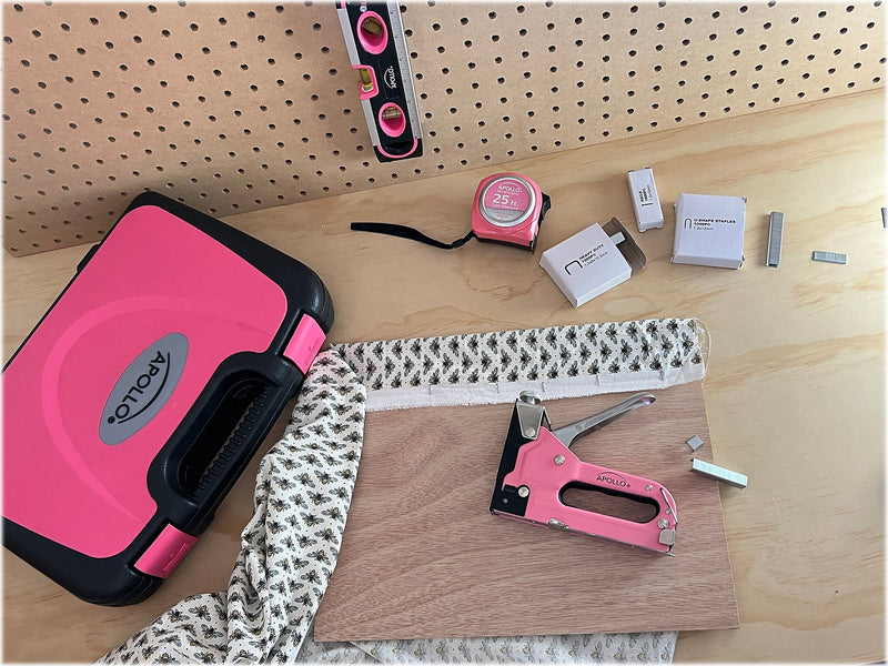 Apollo Tools Stapler with Power Adjustment Knob, Pink/Black (DT5020P)