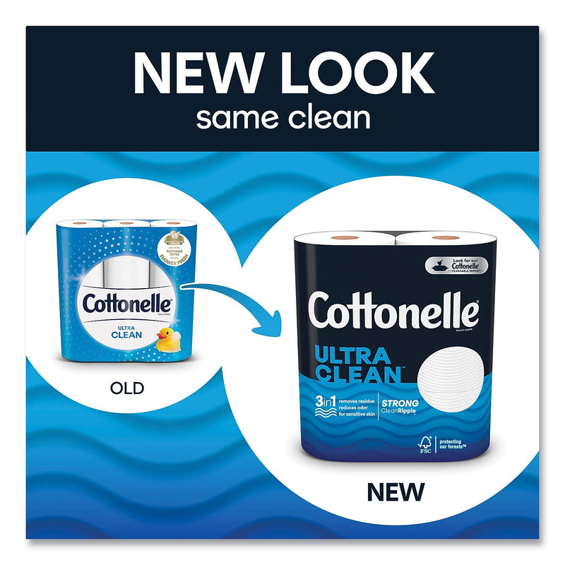 Cottonelle Ultra CleanCare Toilet Paper, 1-Ply, White, 284 Sheets/Roll, 48 Rolls/Carton (KCM55489)