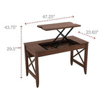 Alera Sit-to-Stand Table Desk, 47.25w x 23.63d x 29.5 to 43.75h, Modern Walnut