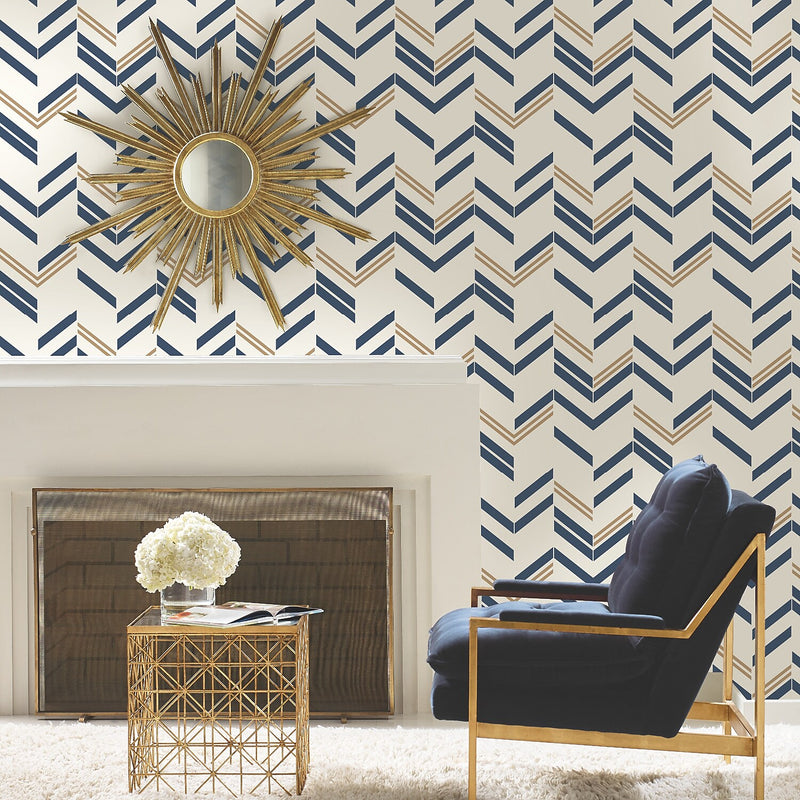 York Wallcoverings Chevron Stripe Peel and Stick Wallpaper (RMK9002WP)