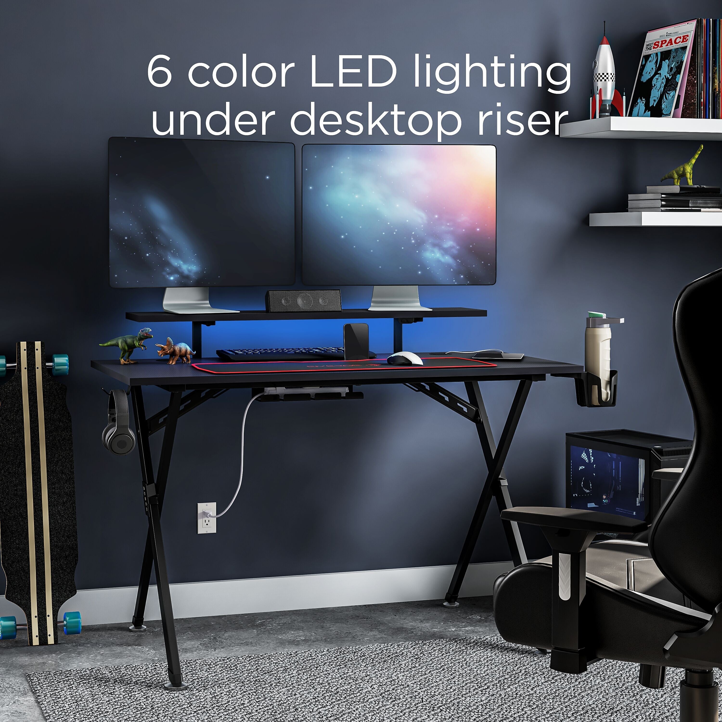 Emerge Vizon 47"W Gaming Desk, Black (59260)