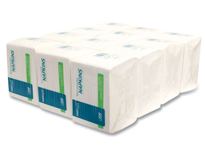 Morcon Morsoft Lunch Napkin, 1-ply, White, 6000 Napkins/Carton (MOR1250)