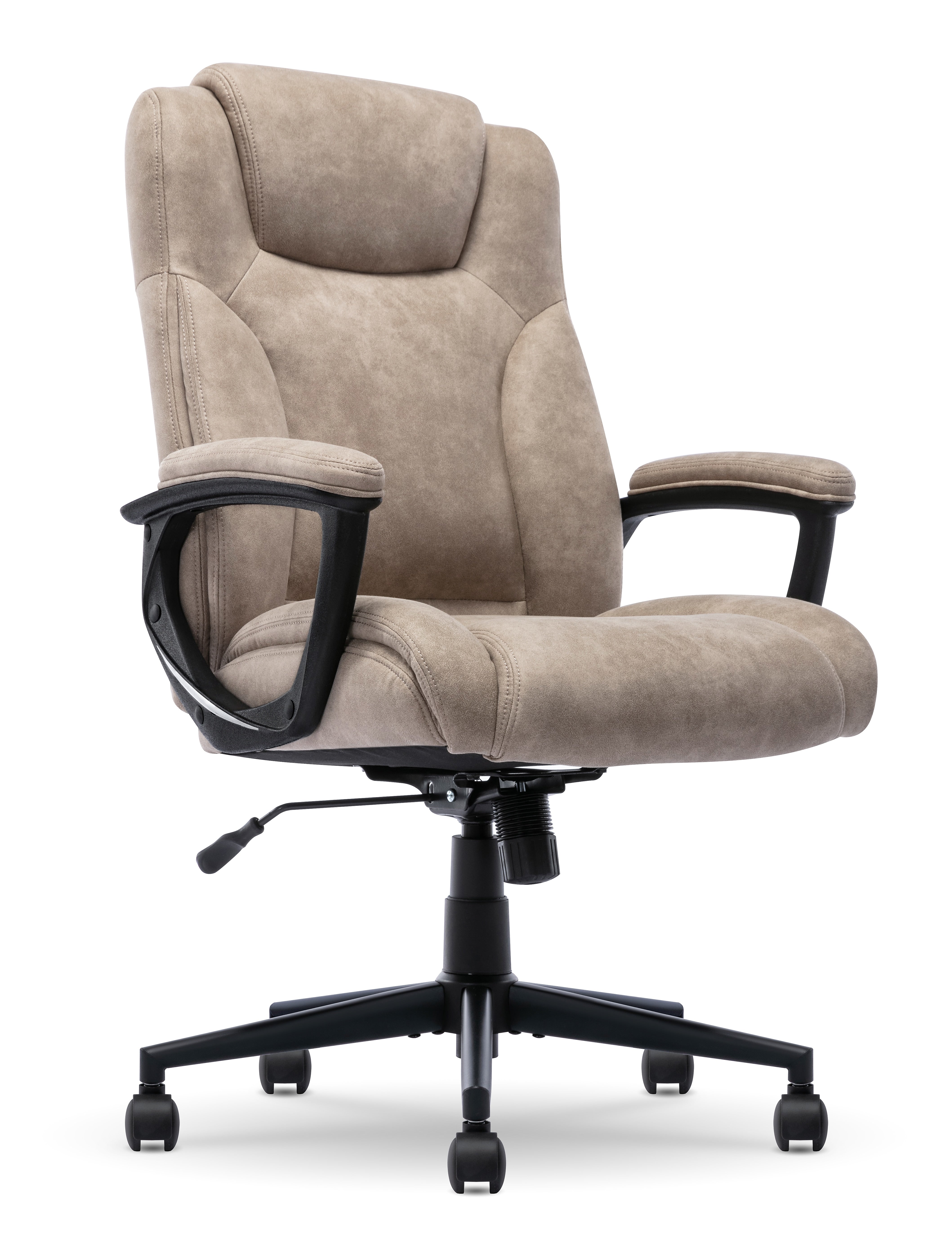 Serta Comfort Eco Ergonomic Velvet Fabric Swivel Executive Chair, Light Brown (CCHR10006C)