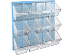 Azar 24" x 24" Pegboard 12 Small Bucket Accessory Organizer Kit, Blue, Each (700617-BLU)
