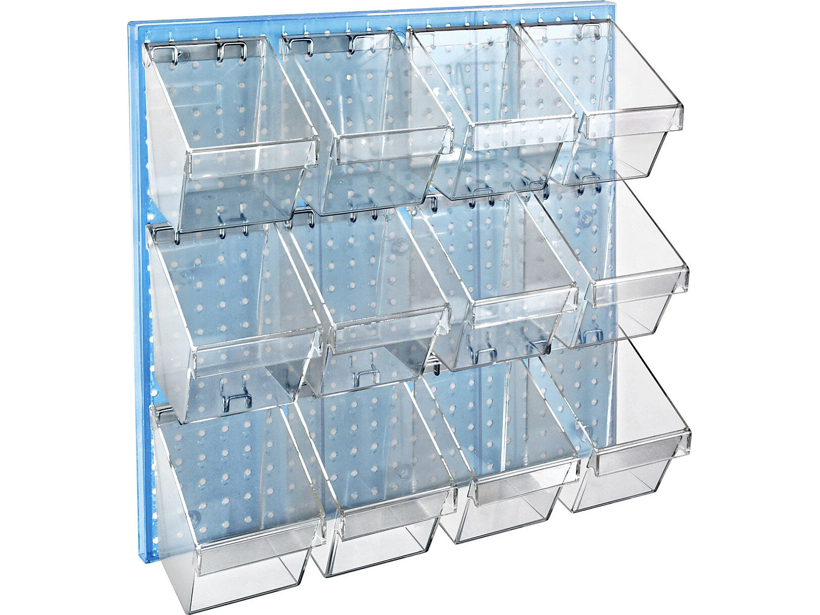 Azar 24" x 24" Pegboard 12 Small Bucket Accessory Organizer Kit, Blue, Each (700617-BLU)