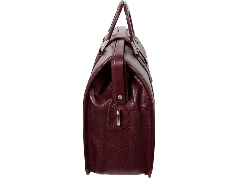 McKlein MORGAN Leather Briefcase, Laptop Compatible, Burgundy (83346)