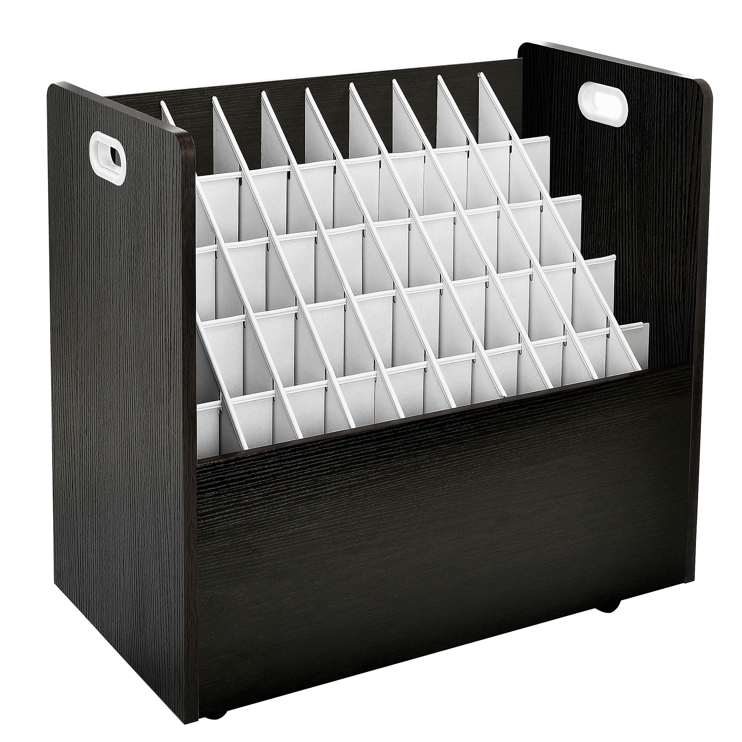 AdirOffice 50-Slot Mobile Roll File, 28.5"H x 30"W x 15.75"D, Black (626-BLK-KIT1)
