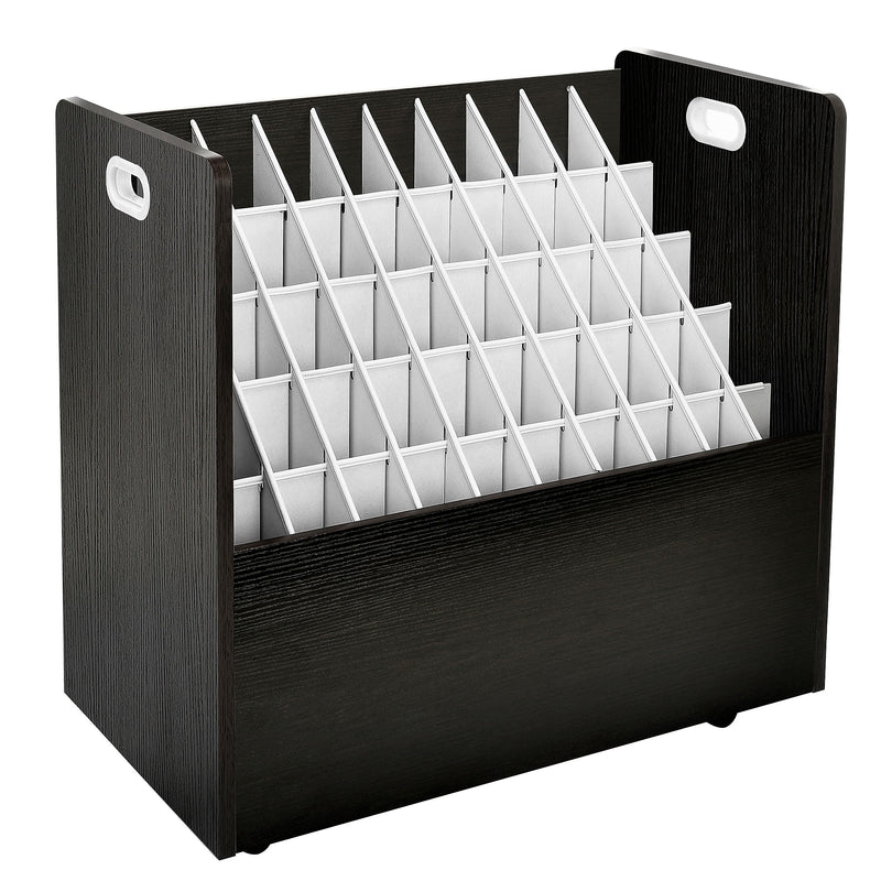 AdirOffice 50-Slot Mobile Roll File, 28.5"H x 30"W x 15.75"D, Black (626-BLK-KIT1)