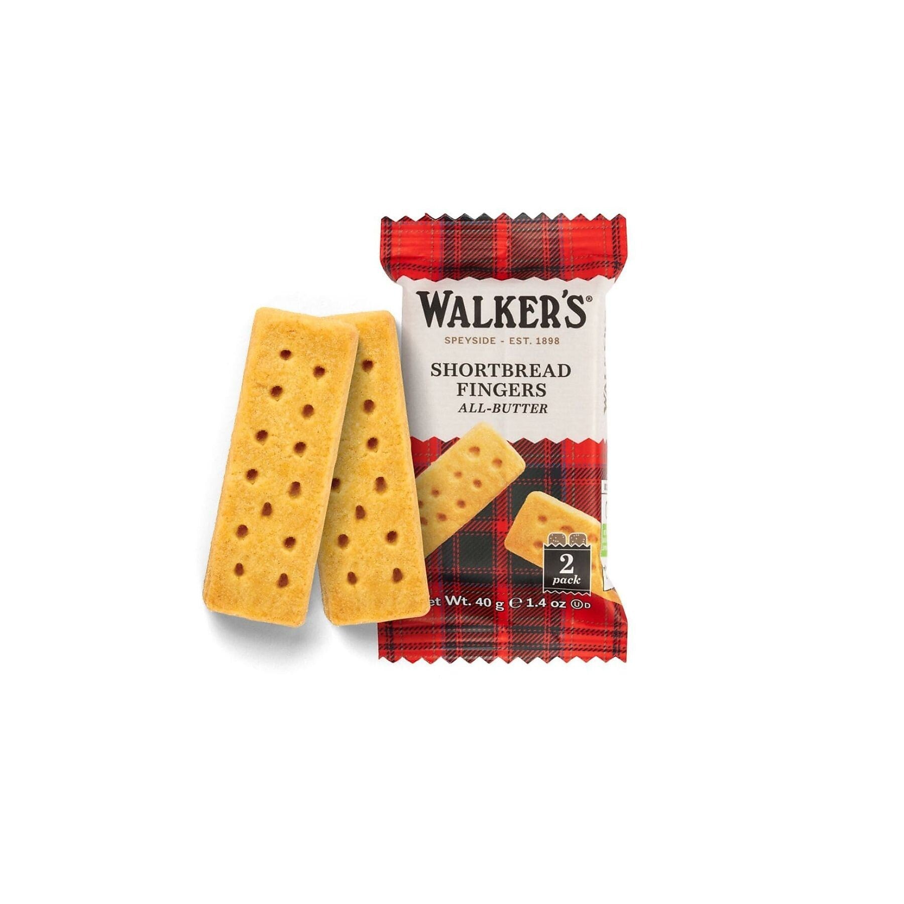 Walker's Shortbread Fingers Pure Butter Shortbread Cookies, Individually Wrapped, 1.4 oz, 24/Pack (WKR00116)
