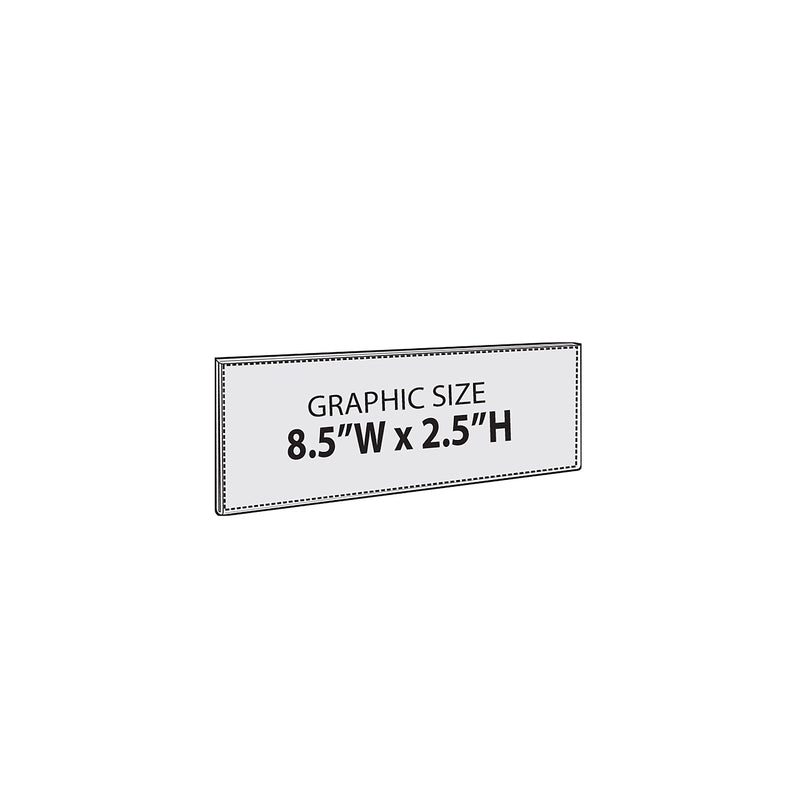 Azar Nameplate Holder, 8.5" x 2.5", Horizontal, Wall Mounted, Clear, Acrylic, 10/Pack (122018)
