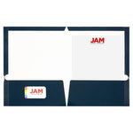 JAM Paper Glossy 2 Pocket Cardstock Presentation Folder, Navy Blue, 100/Box (5042523B)