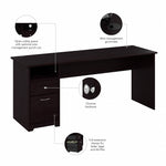 Bush Furniture Cabot 72"W Computer Desk with Drawers, Espresso Oak (WC31872)