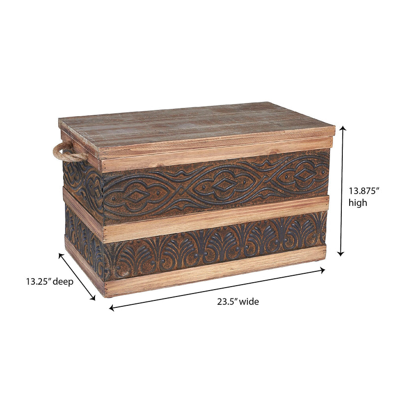 Household Essentials Decorative Wood Chest (9549-1)