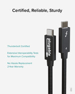 Plugable 3.3' USB C Power Cable, Black (TBT4-40G1M)