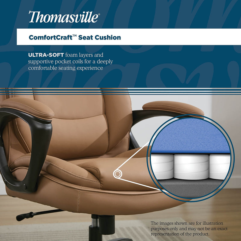 Thomasville Lansing Ergonomic Polyurethane Big & Tall Chair, 400 lb. Capacity, Light Tan (52398-TAN)