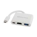 Innovera USB Type-C to HDMI/USB-A/USB-C Adapter, Male to Female, White (IVR50000)