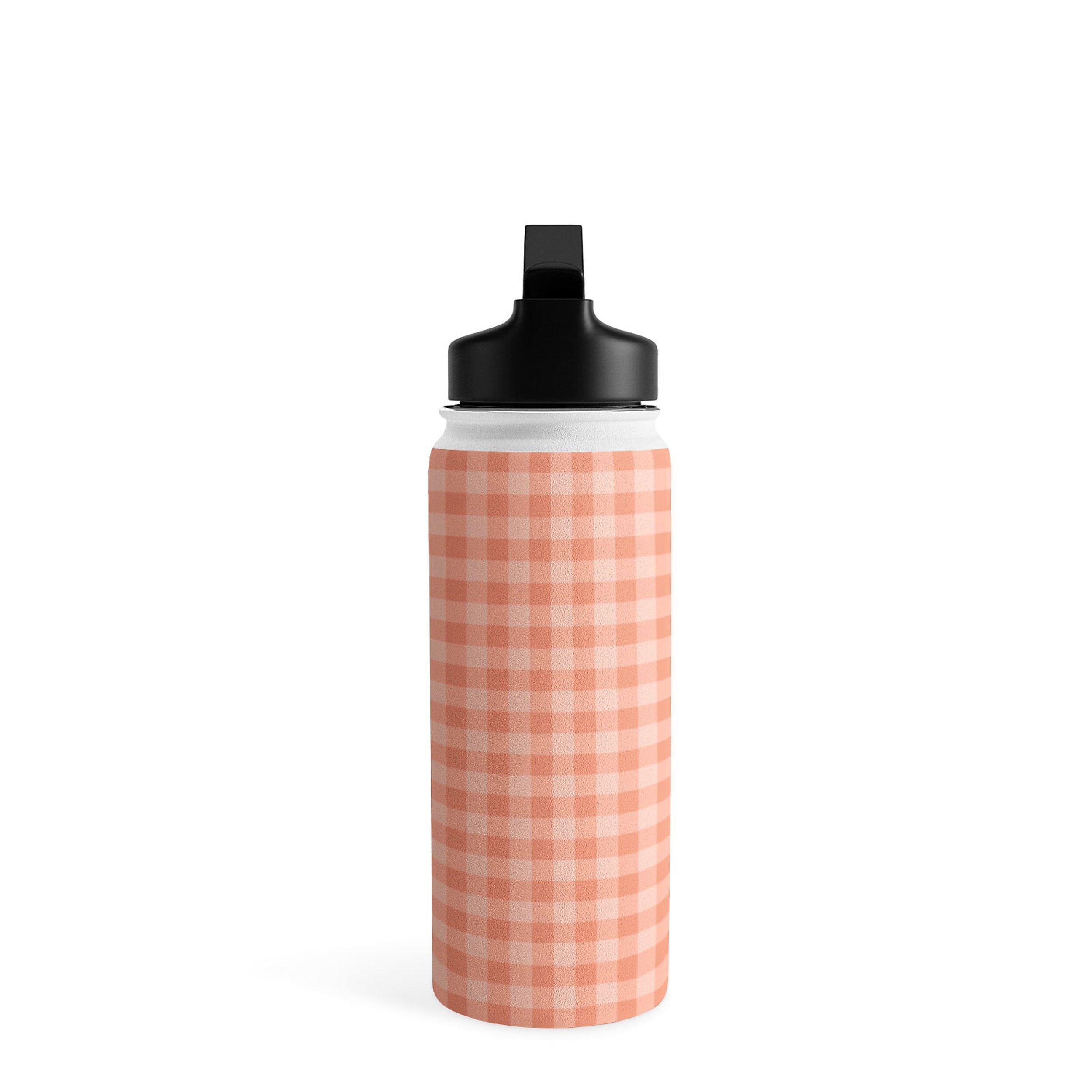 DENY Designs Gingham Rose by Colour Poems Stainless Steel Double Wall Insulated Water Bottle, 18 oz. (75999-WBTL05)
