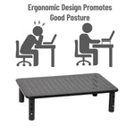 Mind Reader Ventilated Adjustable Monitor Stand, Up to 44 lbs., Black (4LEGMET-BLK)
