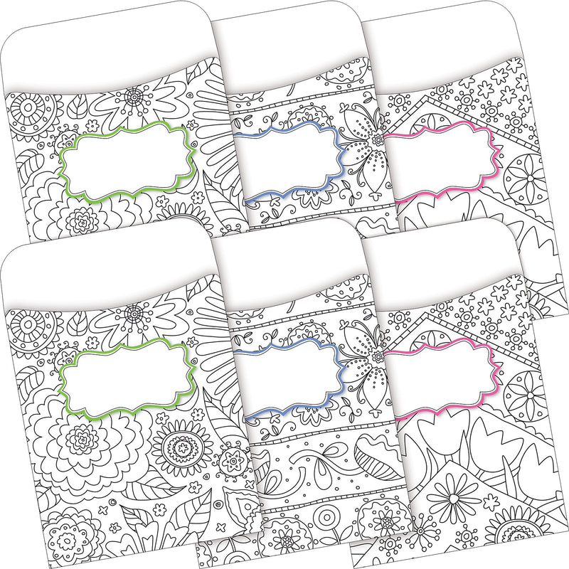 Barker Creek Color Me Library Pockets, 5.125" x 3.5", 60/Set (BC3846)