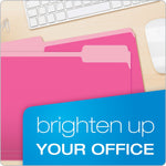 Pendaflex Recycled File Folder, 1/3-Cut Tab, Letter Size, Pink, 100/Box (42101/3PIN)