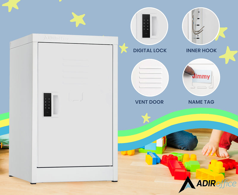 AdirOffice 24"H Single Tier White Storage Locker (ADI629-02-WHI-DL)