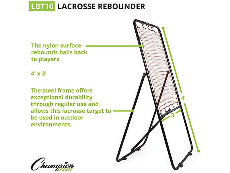 Champion Sports Lacrosse Ball Rebounder, Black/Orange (LBT10)