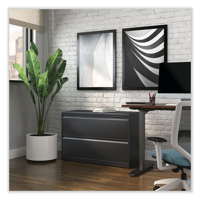 Alera 2-Drawer Lateral File Cabinet, Letter/Legal Size, Lockable, 28"H x 42"W x 18.63"D, Charcoal (ALEHLF4229CC)