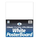 Roaring Spring Paper Products White Posterboard, 11" x 14", 5 Sheets/Pack, 24 Packs/Case (48003CS)
