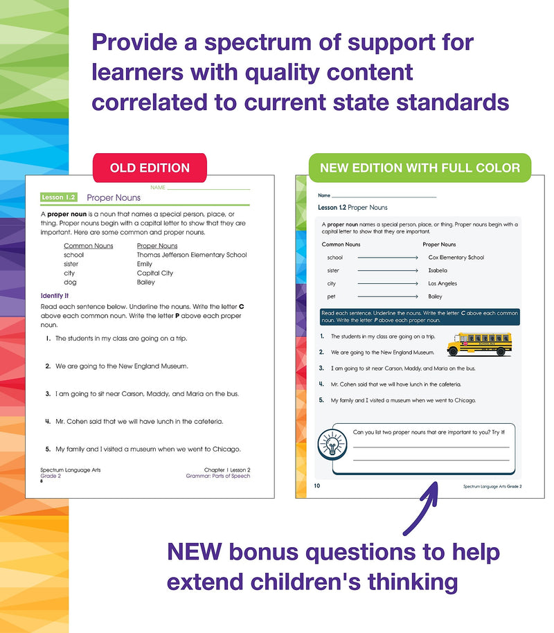 Carson-Dellosa Spectrum Language Arts Workbook, Grade 2