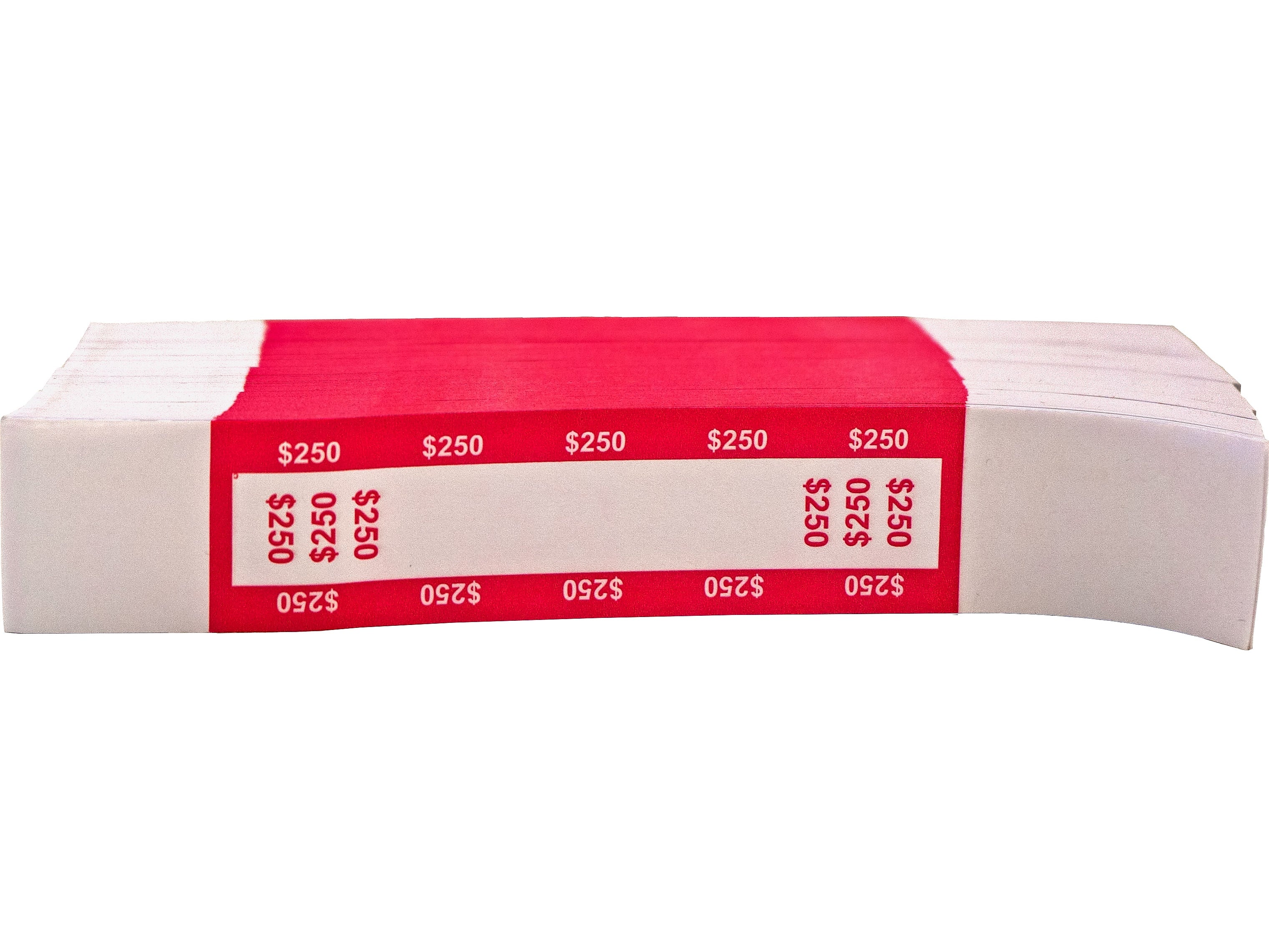 CONTROLTEK $250 Currency Strap, White/Pink, 1000/Pack (560018)