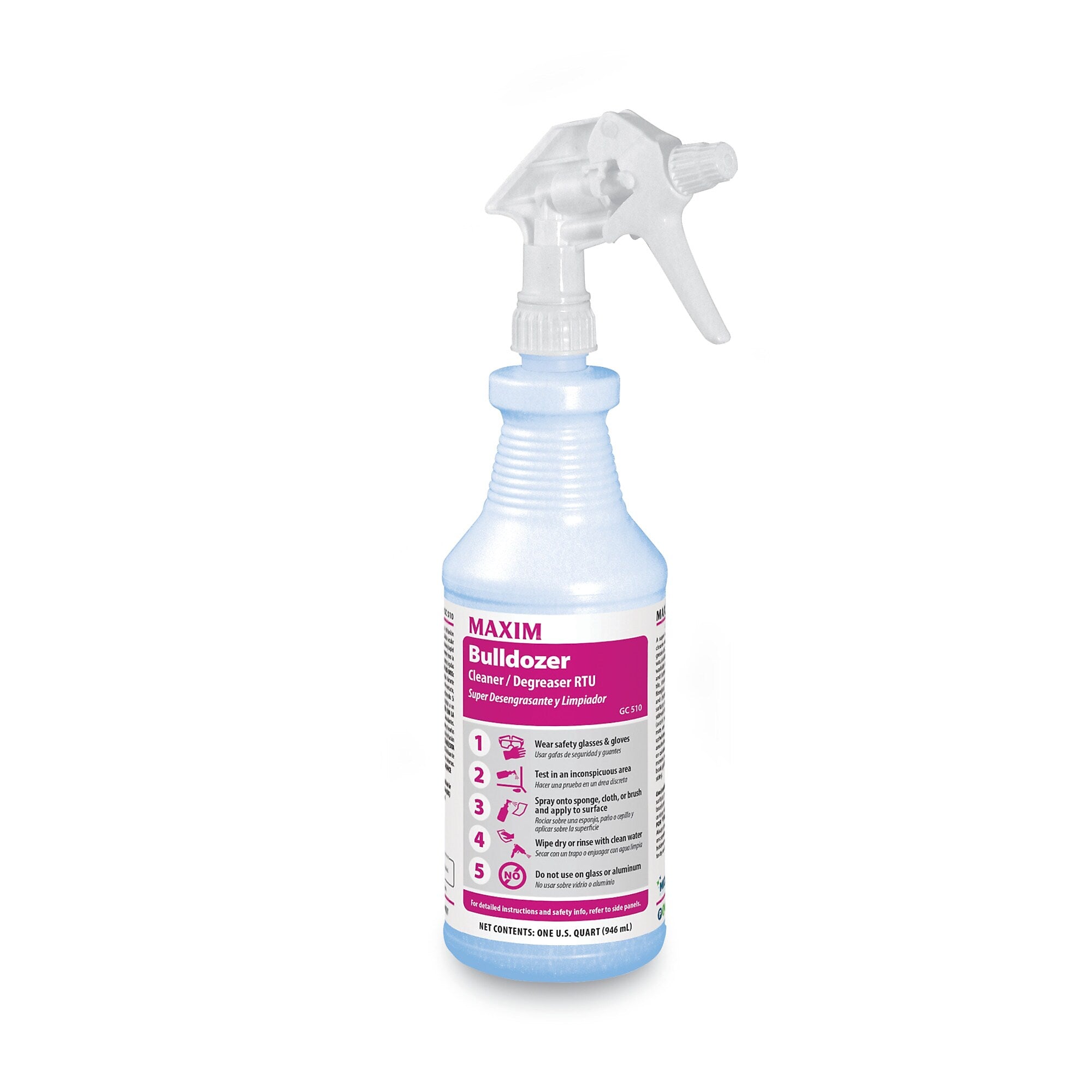 Maxim Bulldozer Cleaner/Degreaser RTU, Safe-to-Ship, Lemon Scent, 32 oz, 6/Carton (MLB05100086)