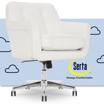 Serta Style Ashland Bonded Leather Swivel Computer and Desk Chair, White (47140E)