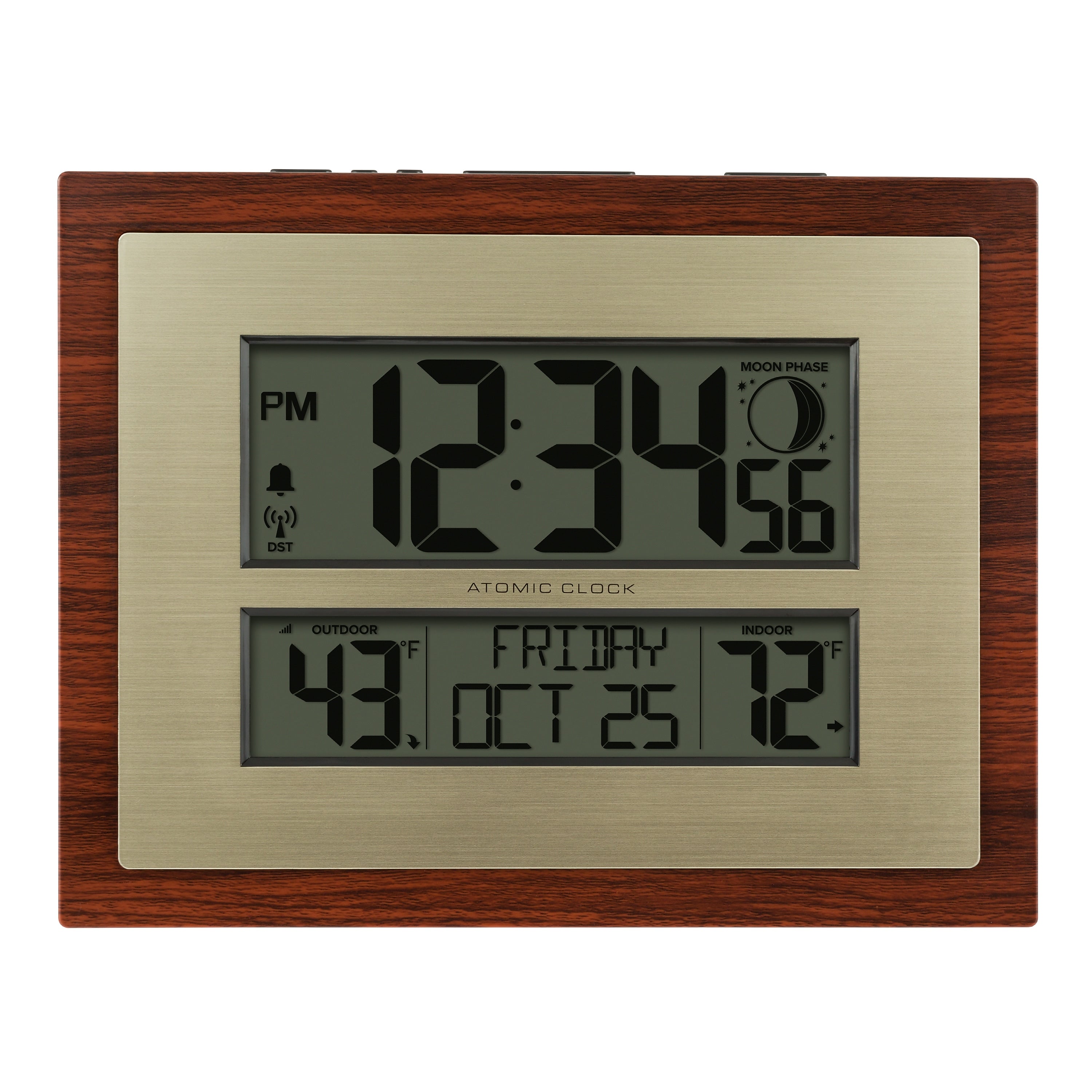La Crosse Technology Atomic Digital Wall/Table Clock, 11" x 8.54" (513-23137-INT)