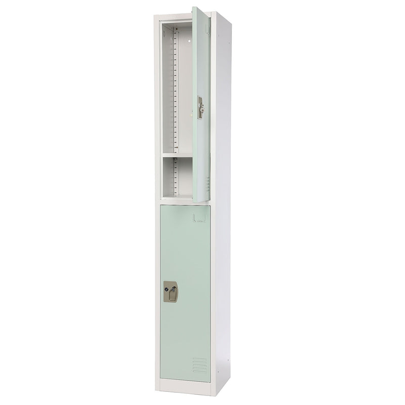 AdirOffice 72" 2-Tier Misty Green Storage Locker, 4/Pack (ADI629-202-MGRN-PKG-4)