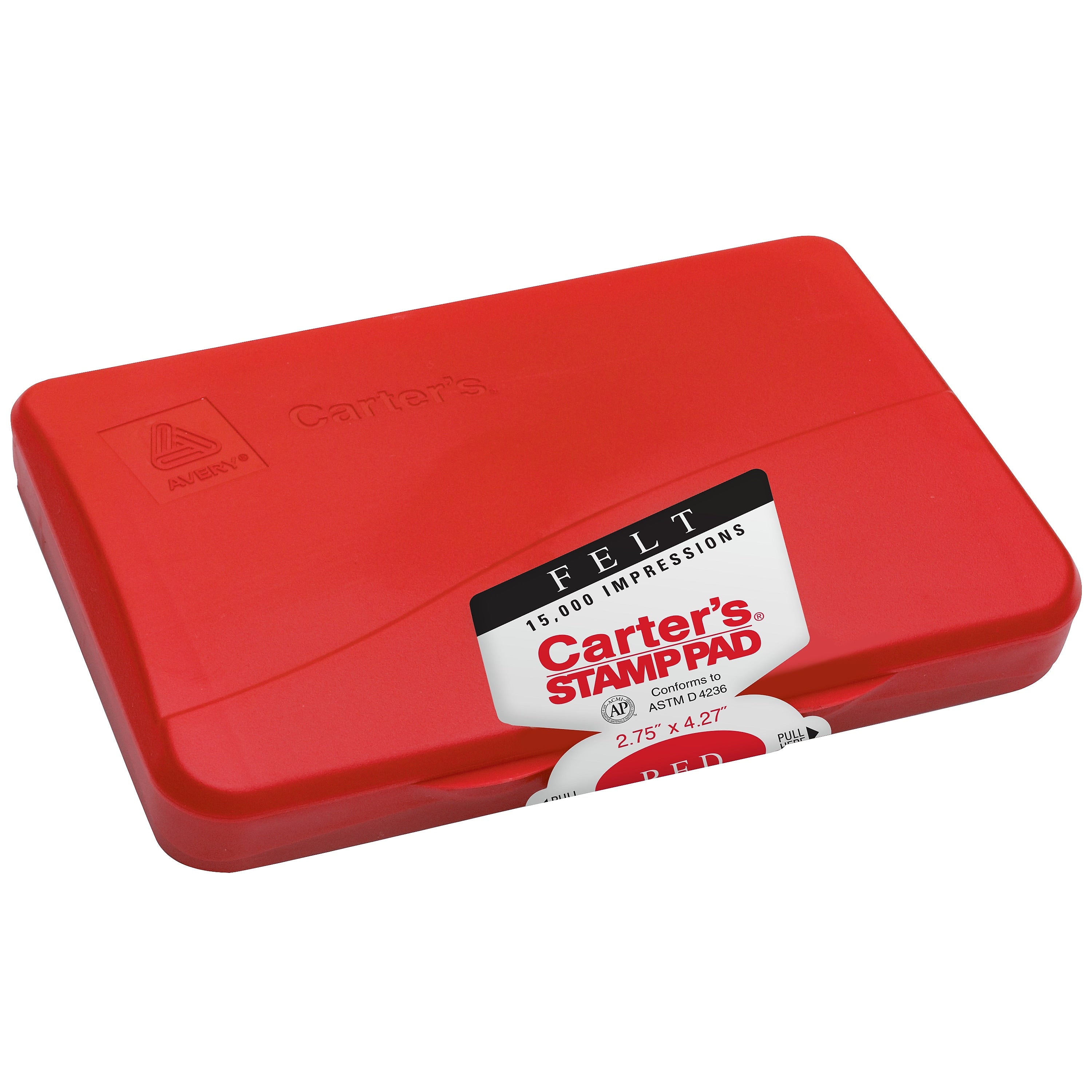 Carter's Felt Stamp Pad, 2.75" x 4.27", Red ink (21071)