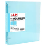 JAM Paper 1" 3-Ring Flexible Poly Binder, Light Blue (PB75239LB)
