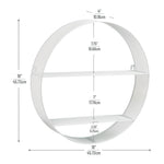 Mind Reader 2 Metal Circular Floating Shelves, 18" x 4" x 18", White (WALLCIR-WHT)