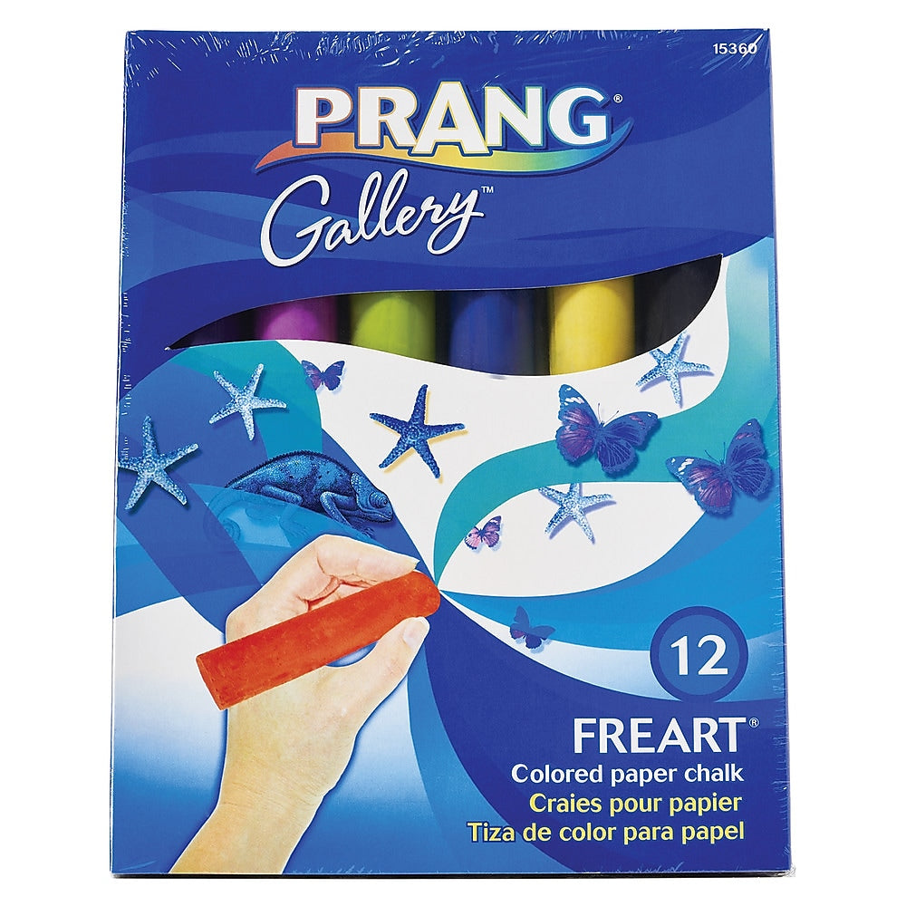 Prang Freart Sidewalk Chalk, Assorted Colors, 12/Box (DIX15360)