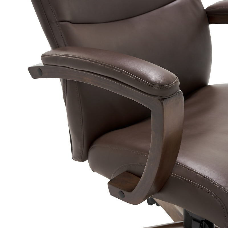 La-Z-Boy Greyson Ergonomic Bonded Leather Swivel Executive Chair, Brown (CHR10086C)
