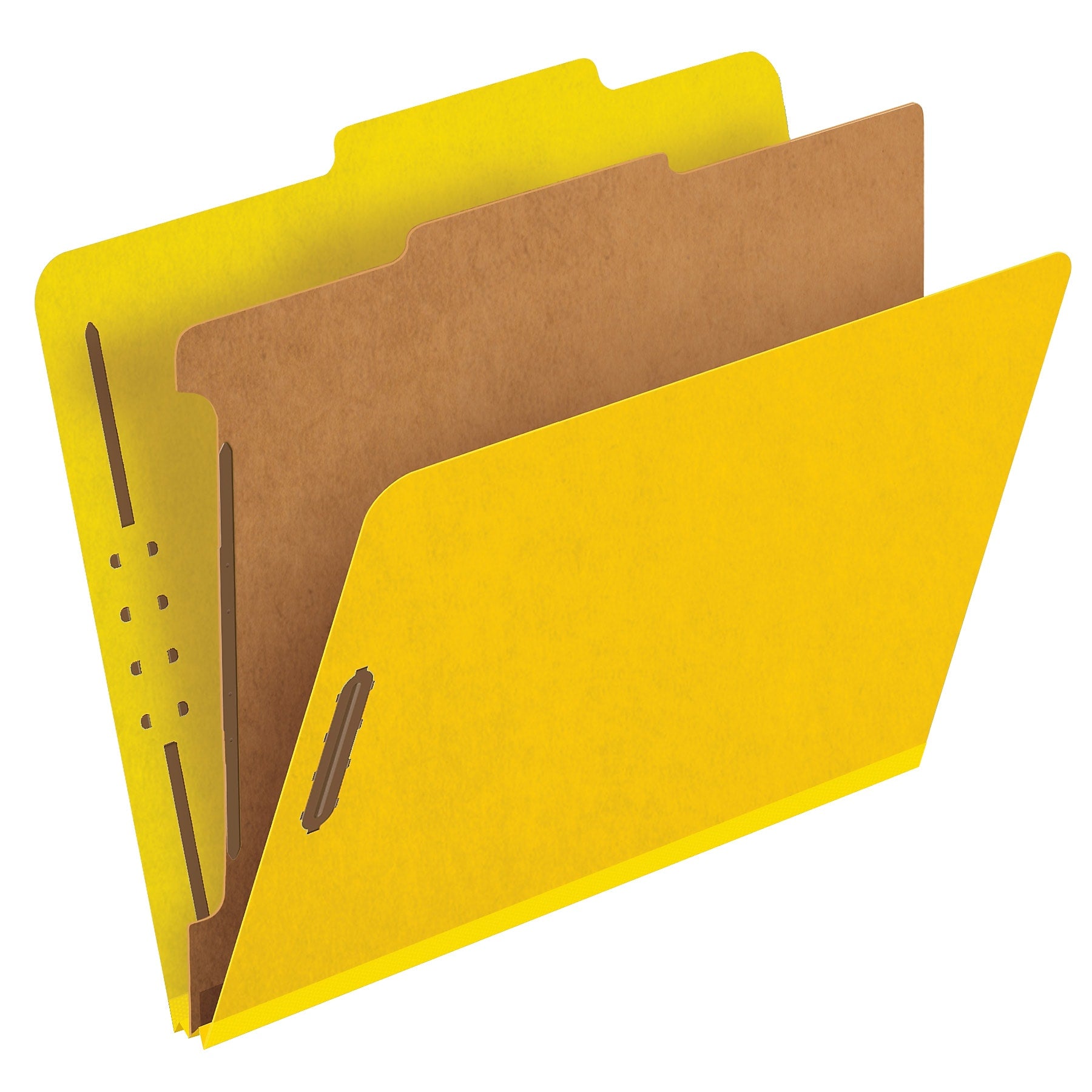Pendaflex Pressboard Classification Folder, 1-Dividers, 1 3/4" Expansion, Letter Size, Yellow, 10/Box (23734)