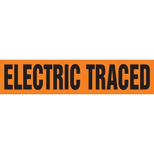 ACCUFORM SIGNS® Self-Stick Pipe Marker, ELECTRIC TRACED, 2-1/2" to 6", Black/Orange, Each