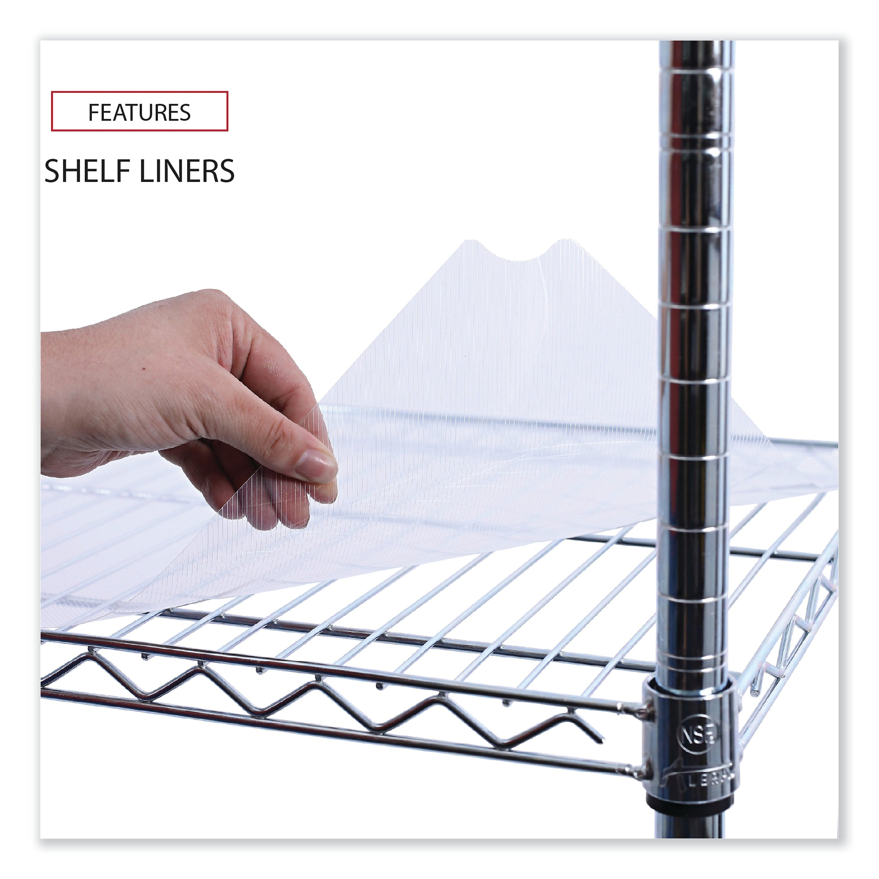Alera 5-Shelf Wire Shelving Kit with Casters and Shelf Liners, 48" x 18" x 72", Silver (ALESW654818SR)