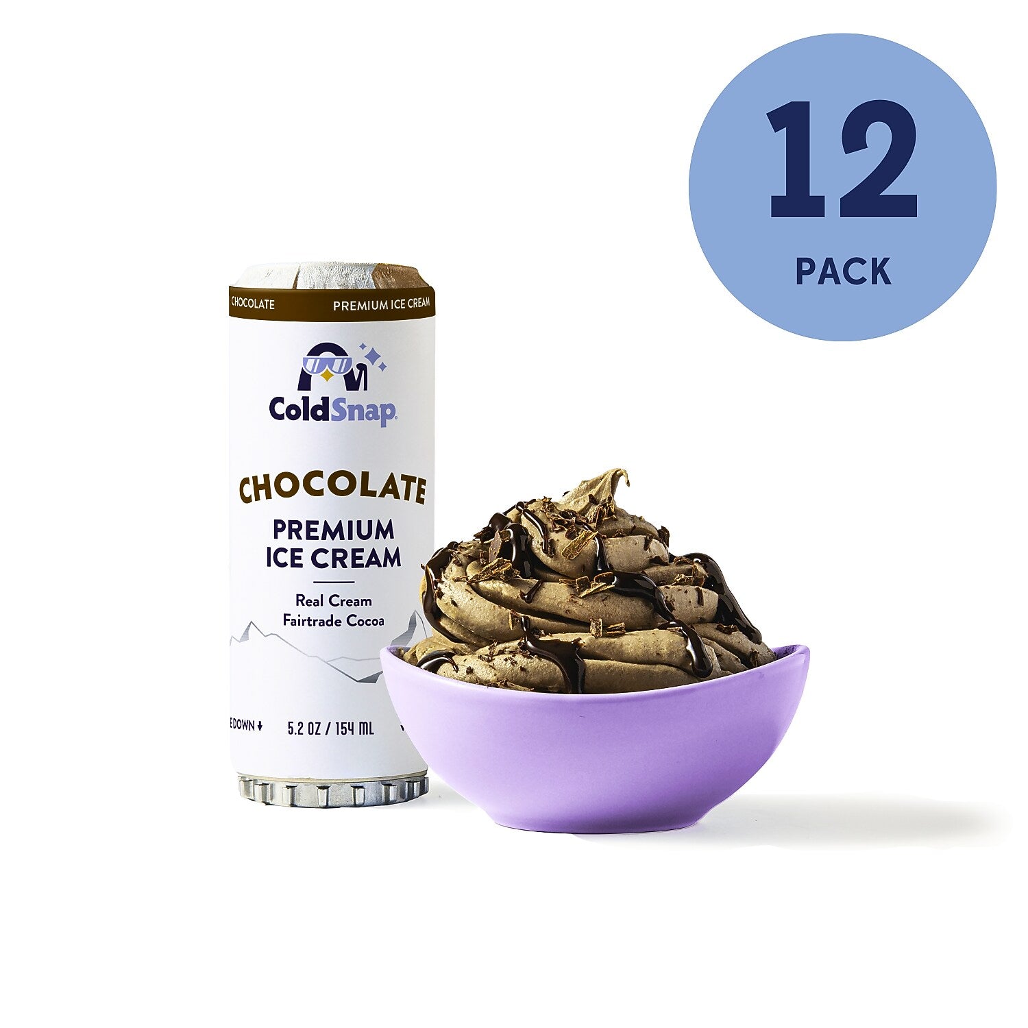 ColdSnap Premium Chocolate Ice Cream Mix, Single Serve Pods, 12 Pods/Pack, COLDSNAP MACHINE REQUIRED (600039)