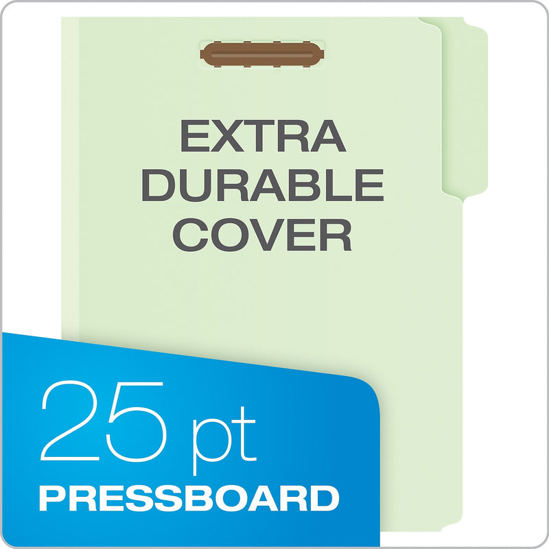 Pendaflex Reinforced Pressboard Classification Folder, 1" Expansion, Letter Size, Light Green, 25/Box (17178EE)