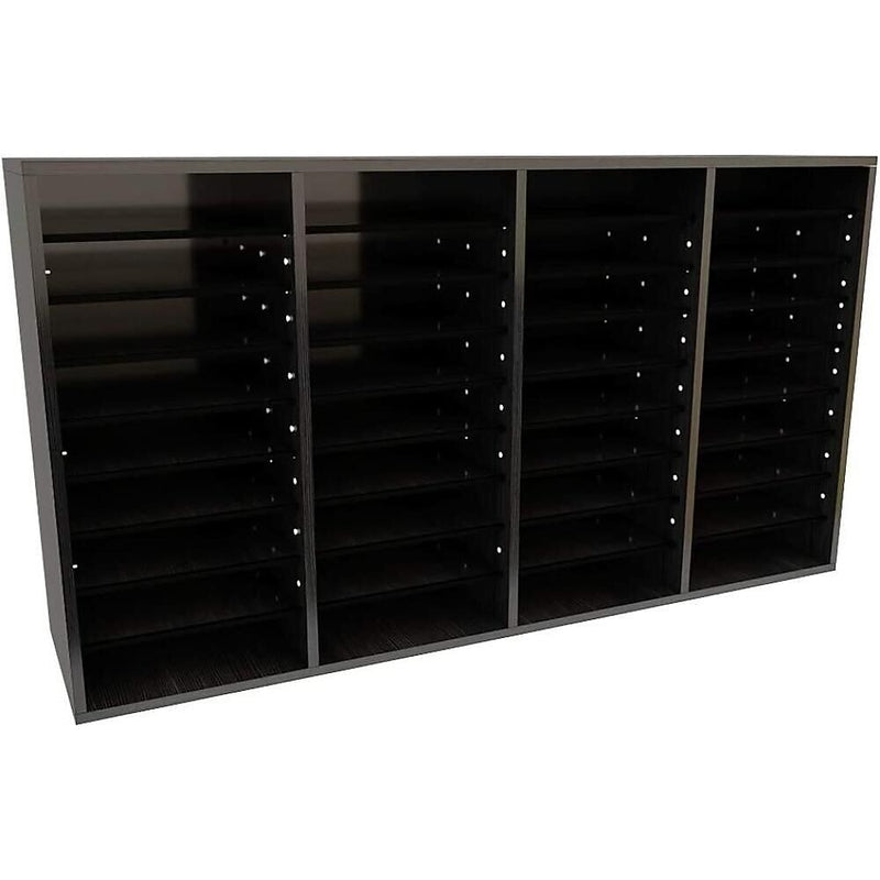 AdirOffice 500 Series 36 Compartment Literature Organizers, 39.3" x 11.8", Black, 2/Pack (500-36-BLK-2PK)