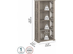 Bush Furniture Homestead 66"H 4-Shelf Bookcase with Adjustable Shelves, Driftwood Gray Laminated Wood (HOB166DG-03)